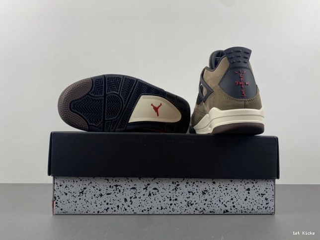 1st Kicks Jordan AJ4-882335 Travis Retro 4 Air Brown TS x Scott 0824